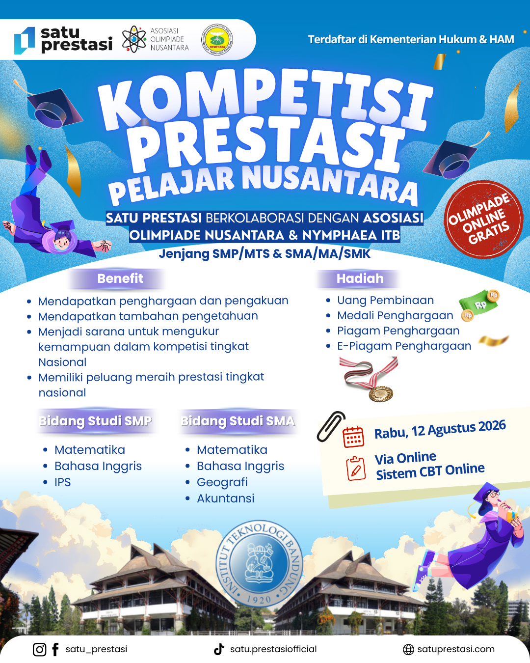 KOMPETISI PRESTASI PELAJAR NUSANTARA - RABU, 12 AGUSTUS 2026 - SP X AON X NYMPHAEA ITB logo