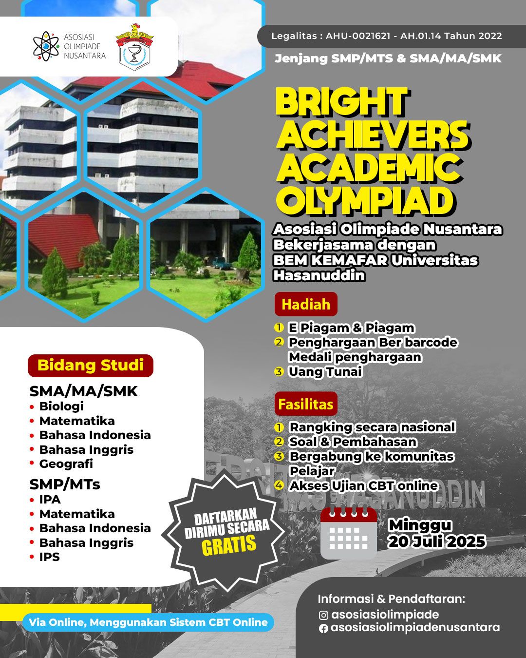 BRIGHT ACHIEVERS ACADEMIC OLYMPIAD - AON X BEM KEMAFAR UNHAS 20 JULI 2025 logo