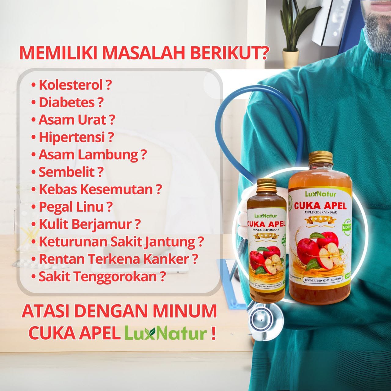 Cuka Apel Luxnatur 500ml  Google (UL)
