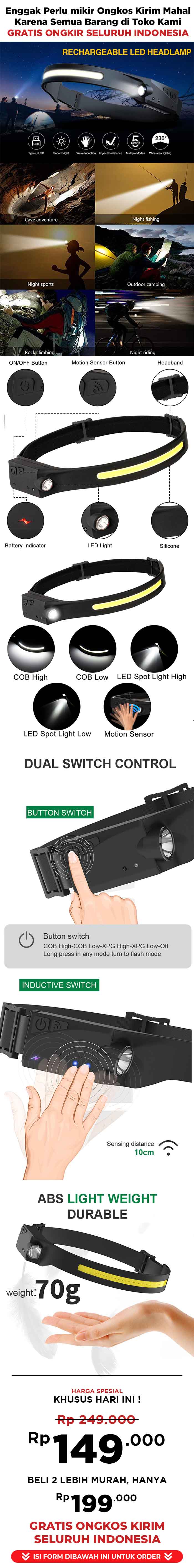 Lampu Senter Kepala LED Otomatis logo