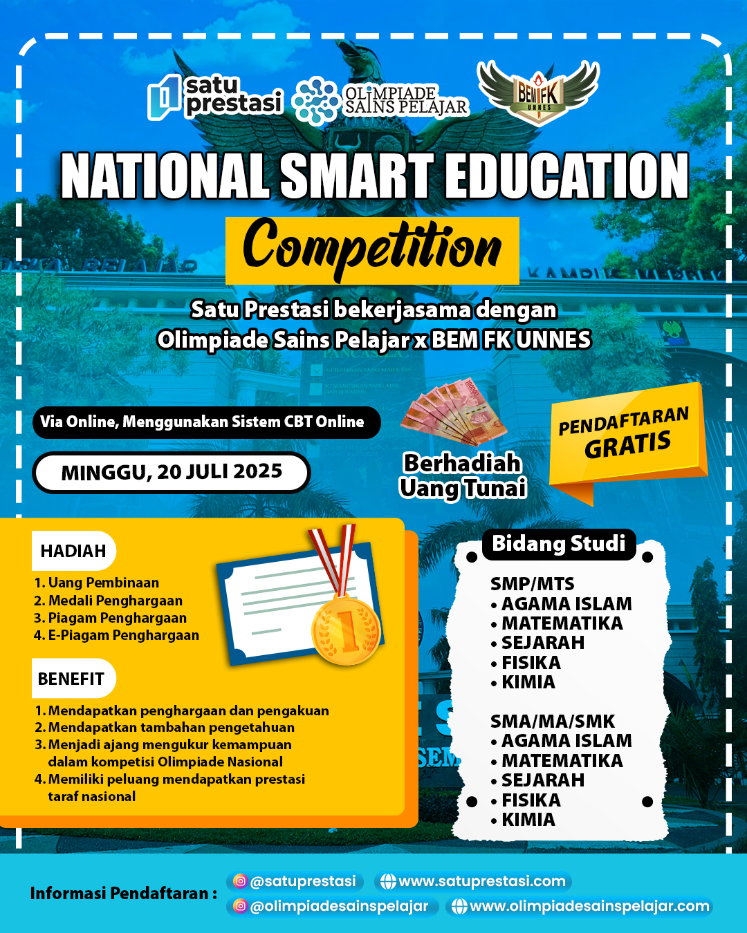 NATIONAL SMART EDUCATION COMPETITION - MINGGU, 20 JULI 2025 - SP X OSP X BEM FK UNNES logo