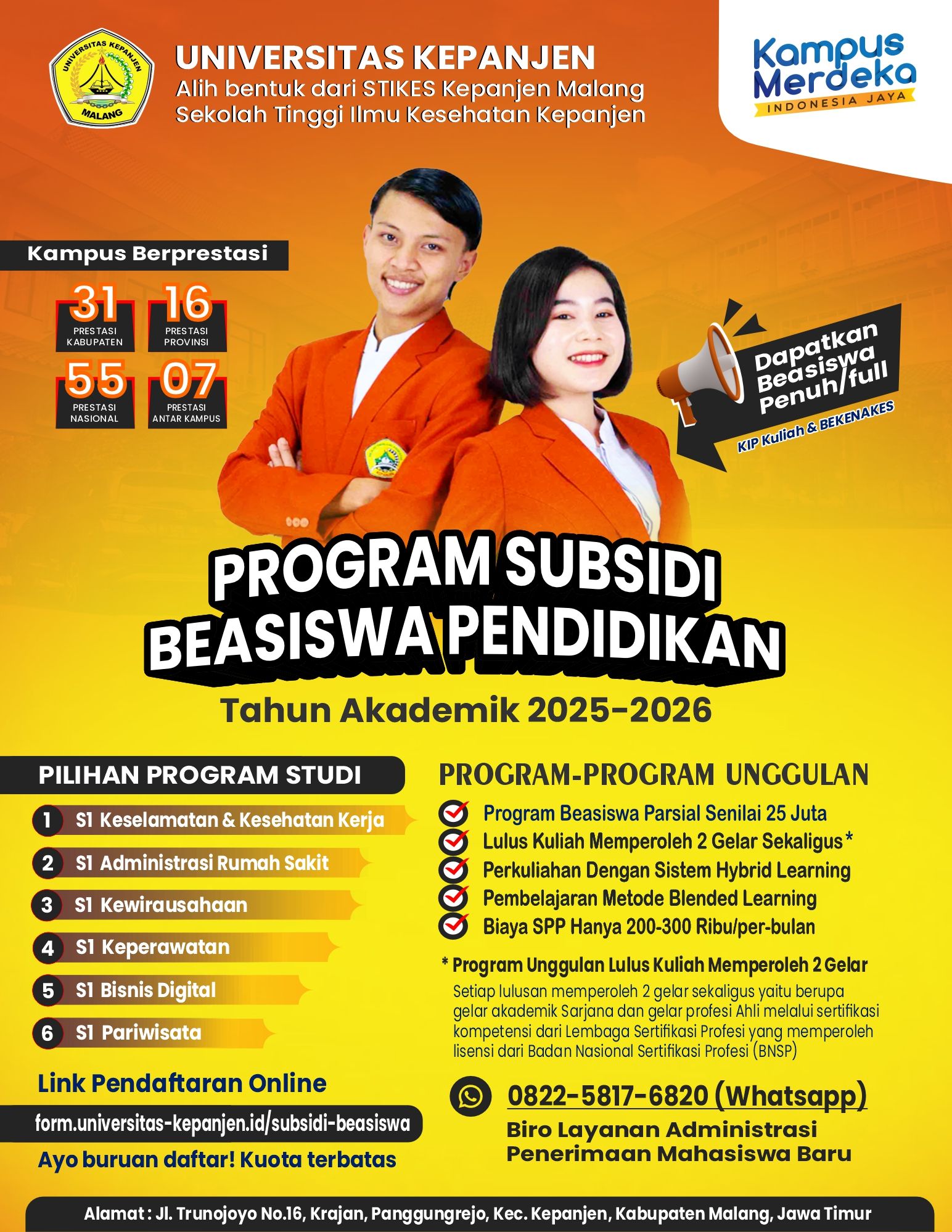 Program Subsidi Beasiswa Pendidikan Universitas Kepanjen Malang (Program Kerjasama PMB Mitra) logo