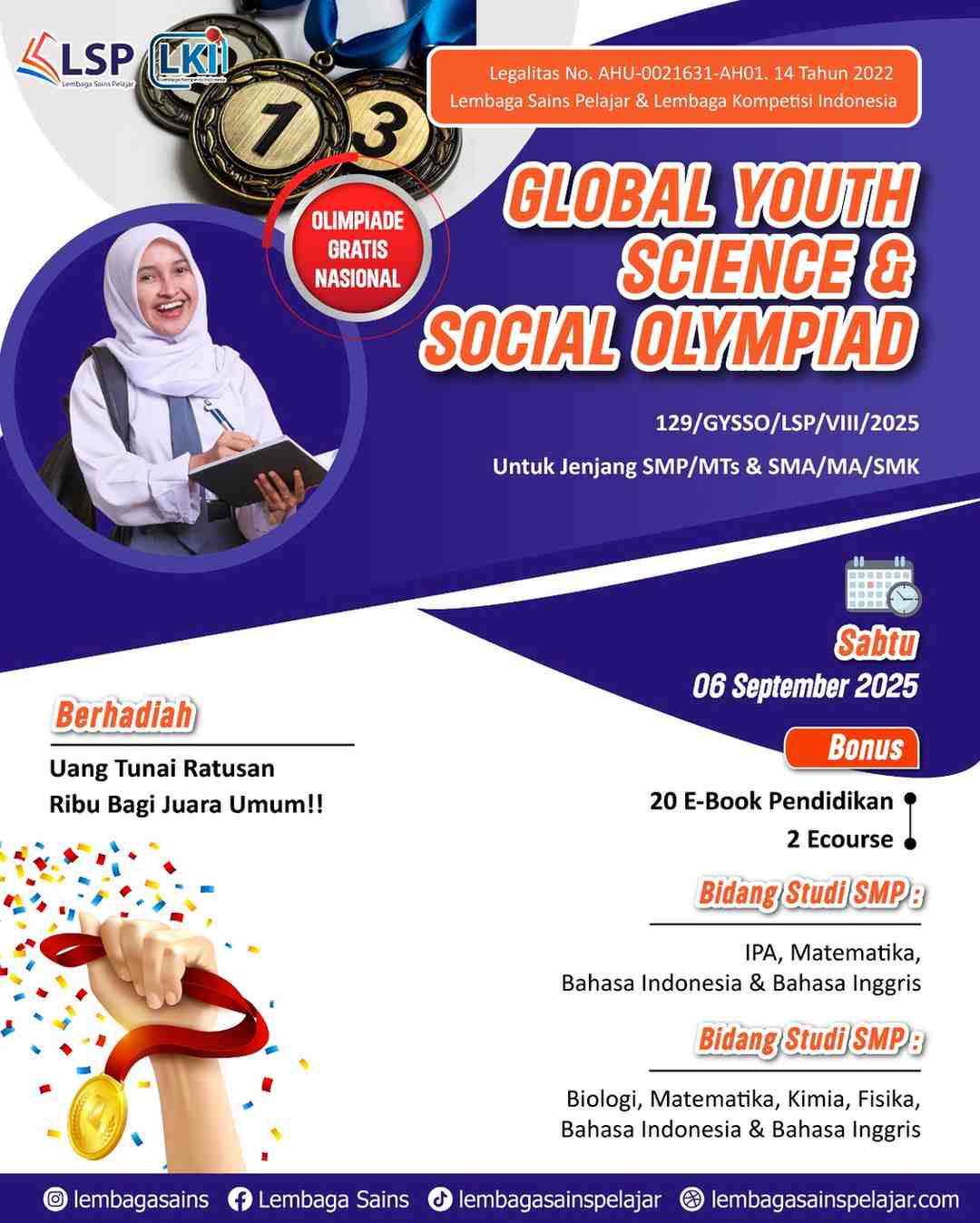 GLOBAL YOUTH SCIENCE & SOCIAL OLYMPIAD (LSP X LKI) logo