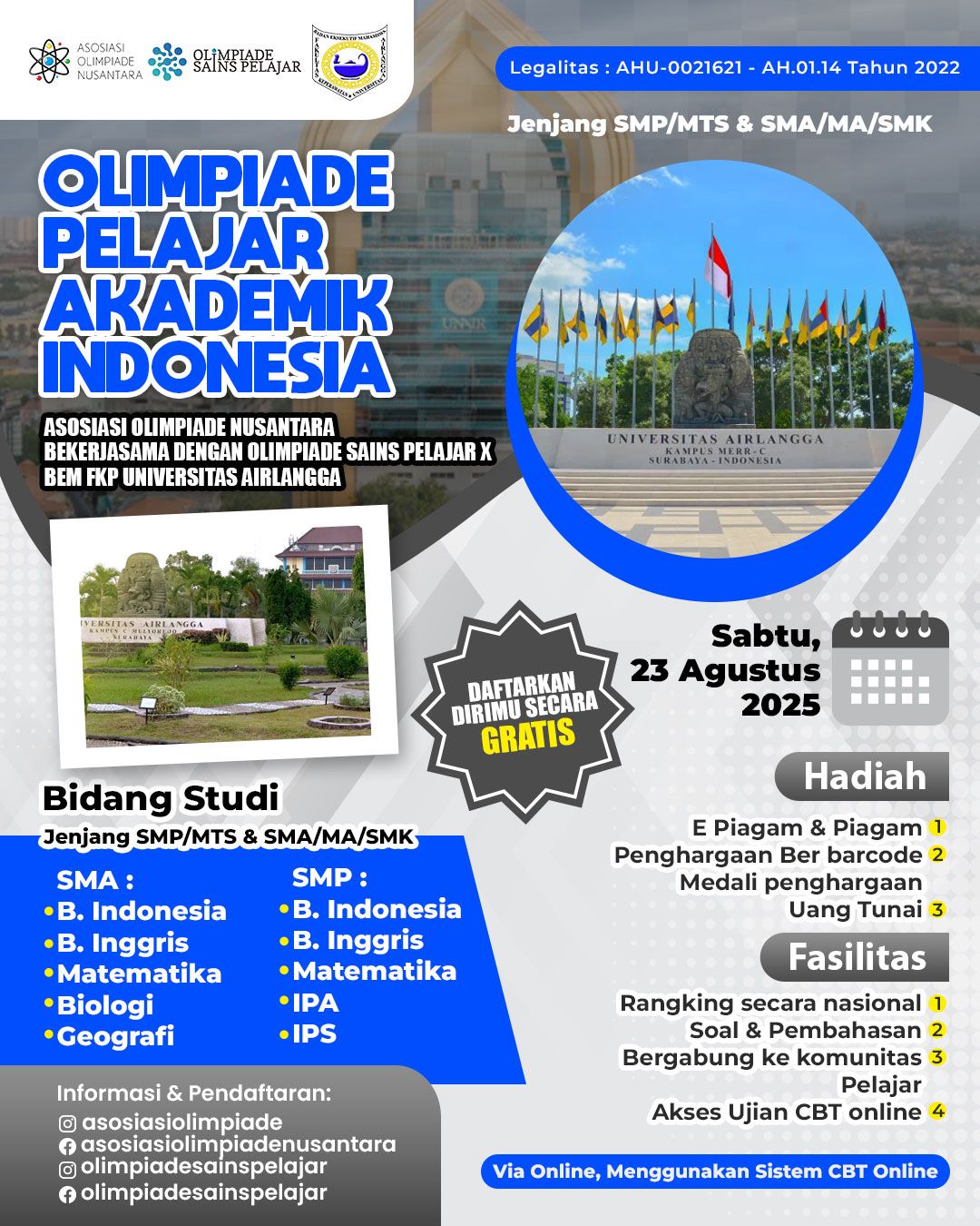 OLIMPIADE PELAJAR AKADEMIK INDONESIA - AON X OSP X BEM FKP UNAIR 23 AGUSTUS 2025 logo