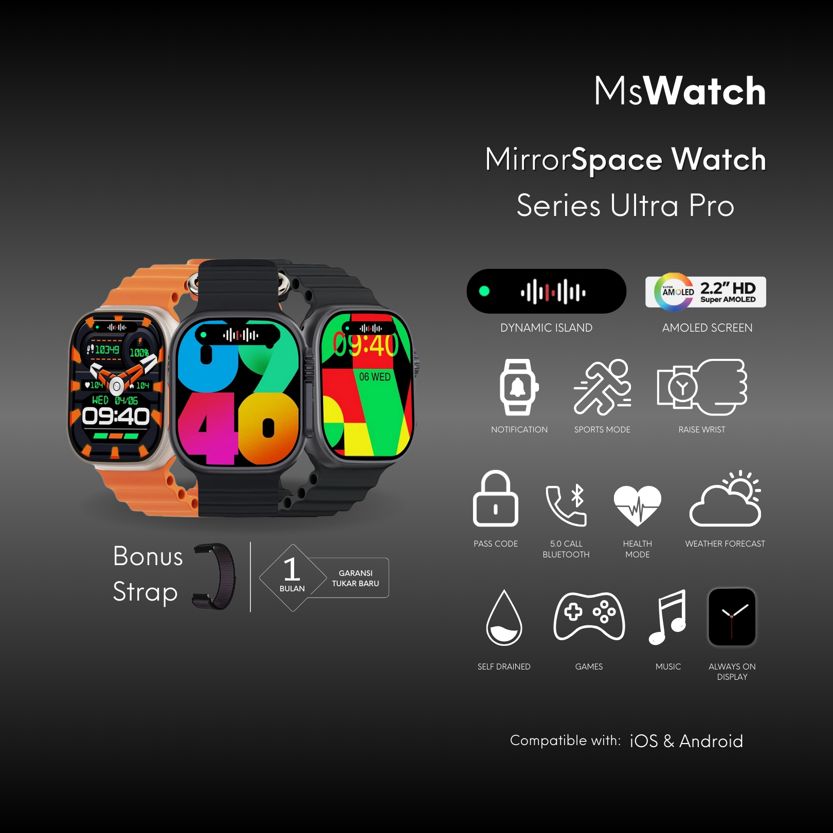Ms Watch - MirrorSpace Series Ultra Pro with Dynamic Island - MirrorSpace