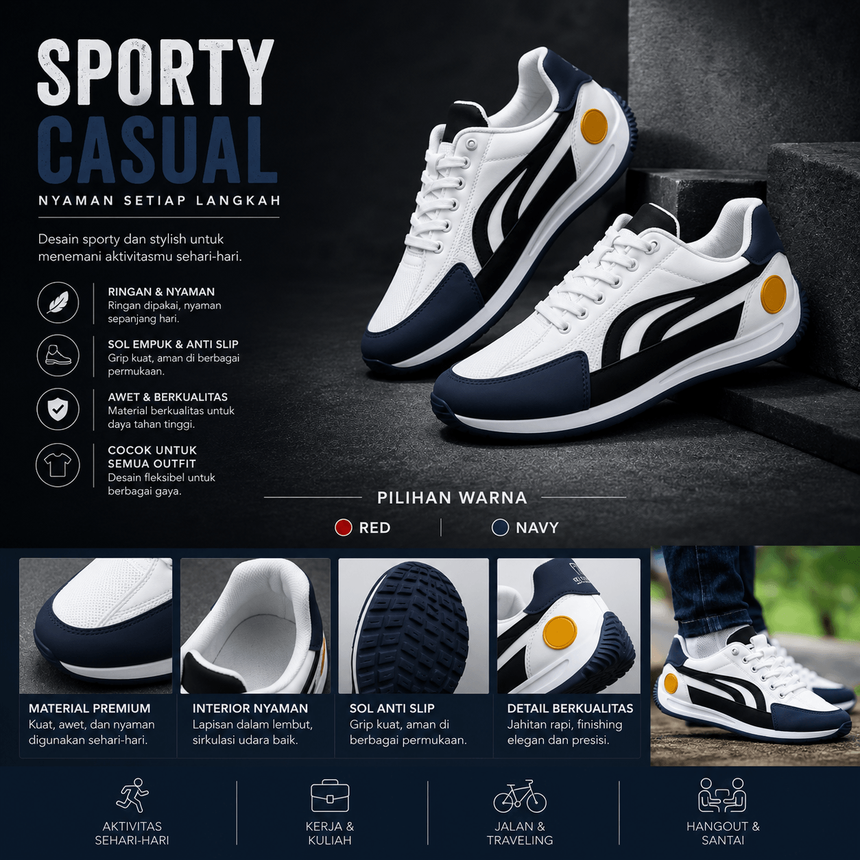 Sepatu Kasual Pria Amex - G