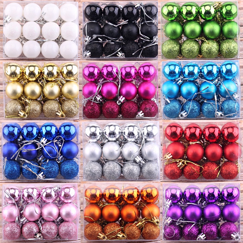 Hiasan Aksesoris Bola Natal Ornamen 24pcs ⚡ logo