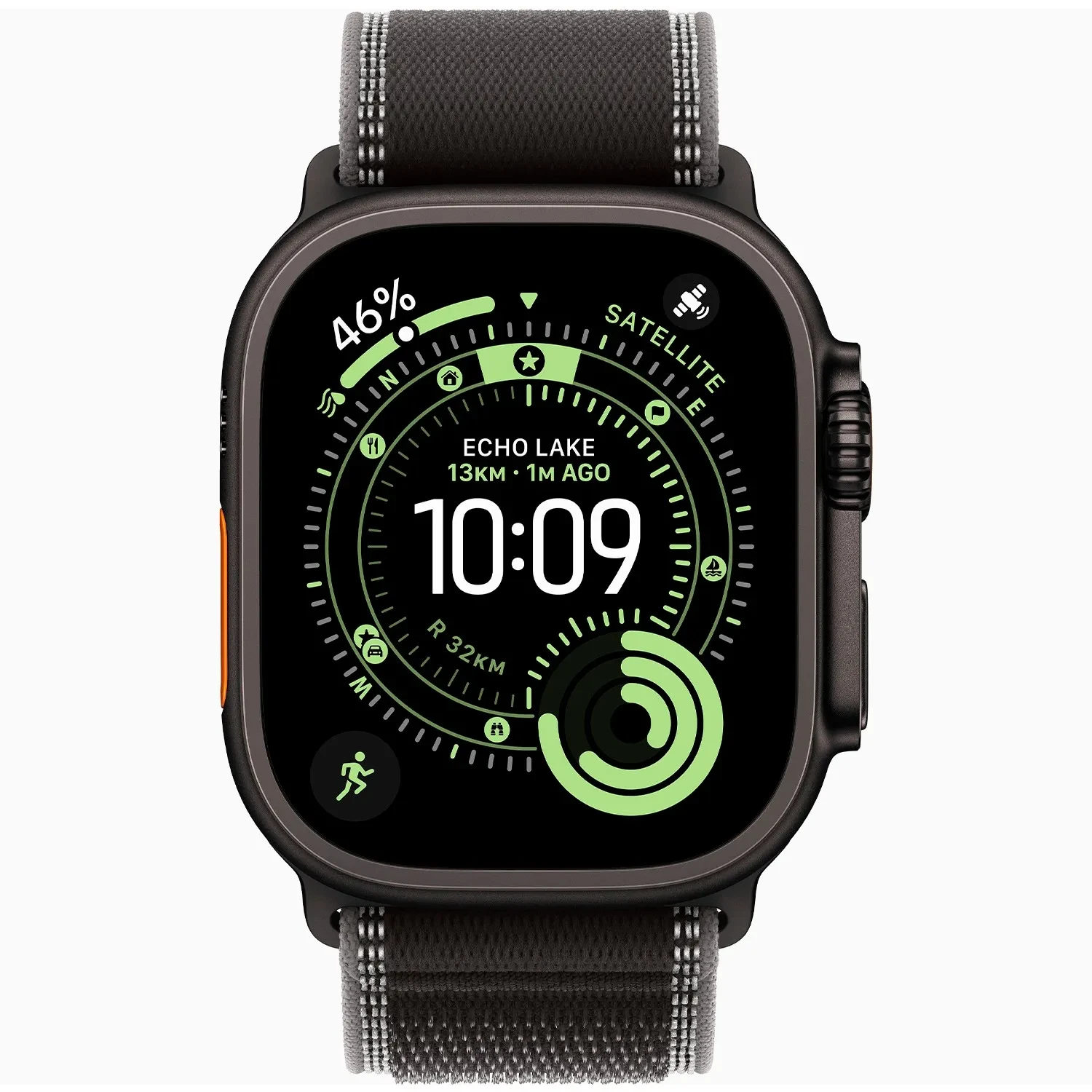 Apple Watch Ultra 3 Black Titanium - Trail Loop - Black/Charcoal