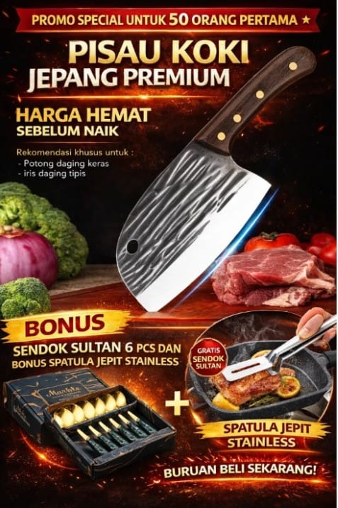 PISAU KOKI JEPANG PREMIUM BELI 1 BONUS SENDOK SULTAN 6PCS DAN SPATULA JEPIT BESTPRODUK logo