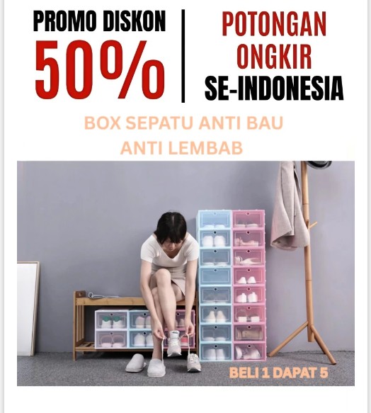 BOX SEPATU TEBAL TRANSPARAN BELI 1 DAPAT 5 BESTPRODUK logo