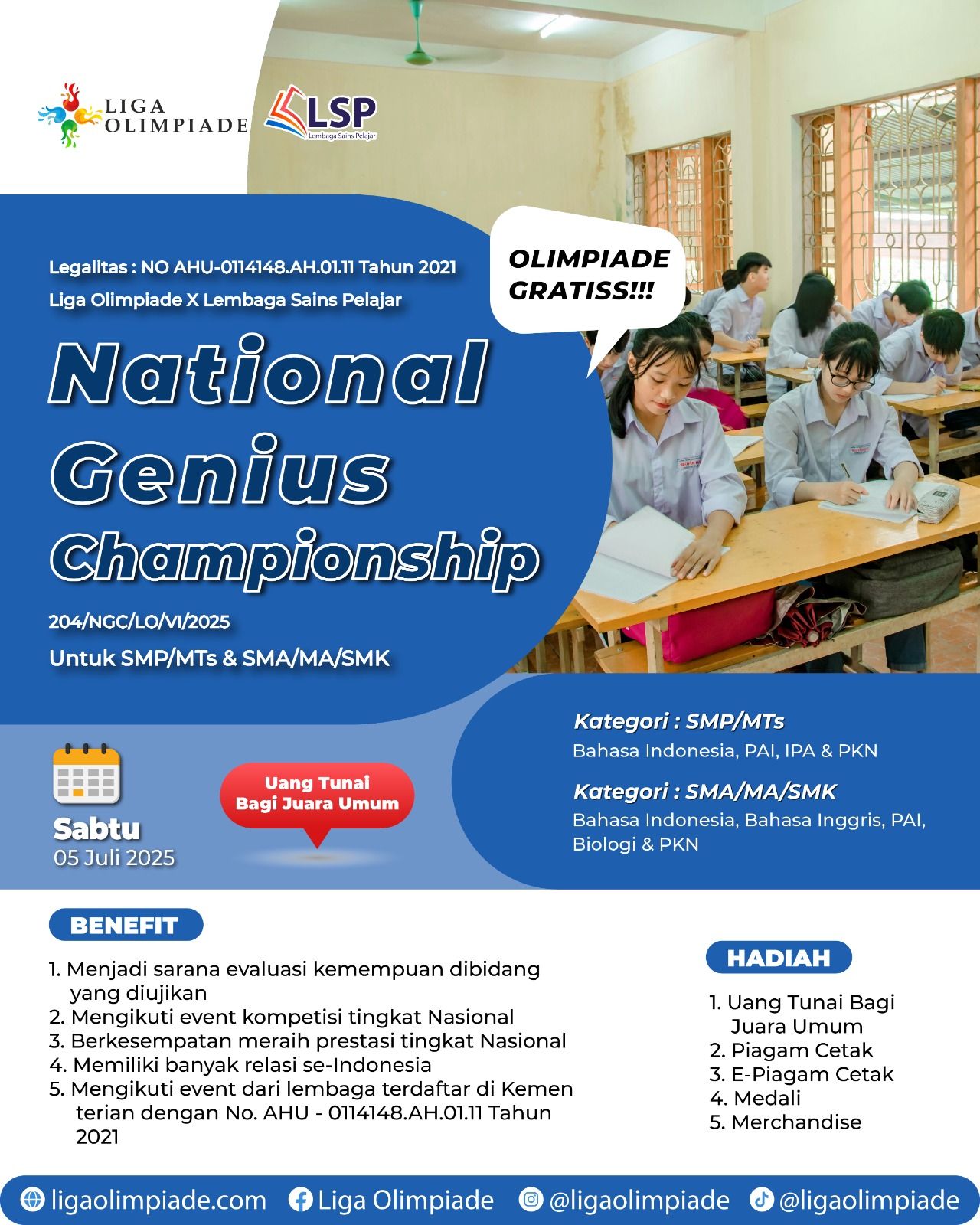 NATIONAL GENIUS CHAMPIONSHIP 2025 logo