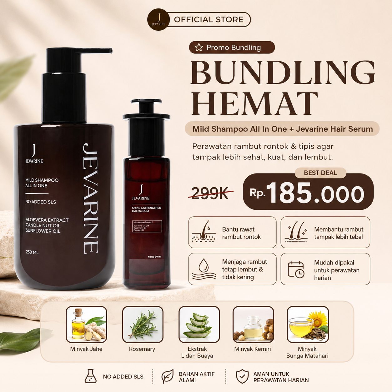 All in One Mild Shampoo By Jevarine 100% Non SLS  - FBE