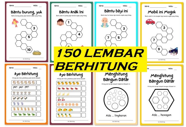 Worksheet Lembar Kerja Anak Usia 2-5 Tahun PAUD/TK/SD