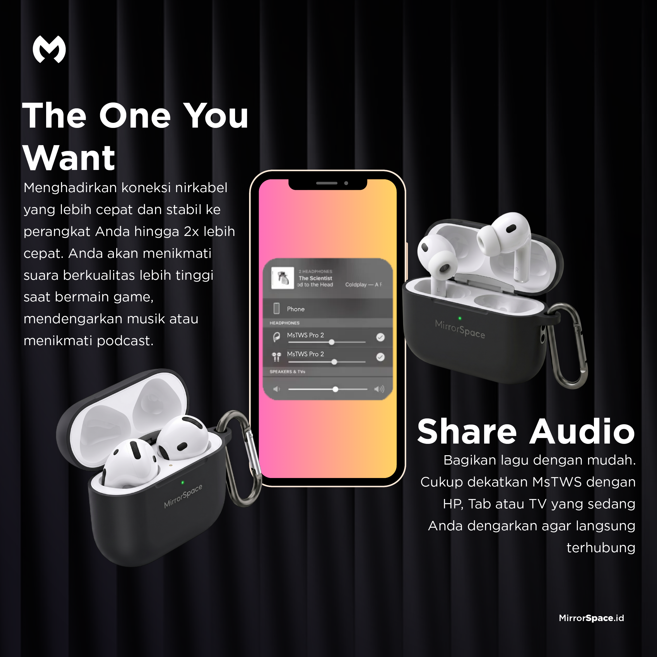 Ms Tws - MirrorSpace Pro 3 Wireless Charging Case TWS Bluetooth ...