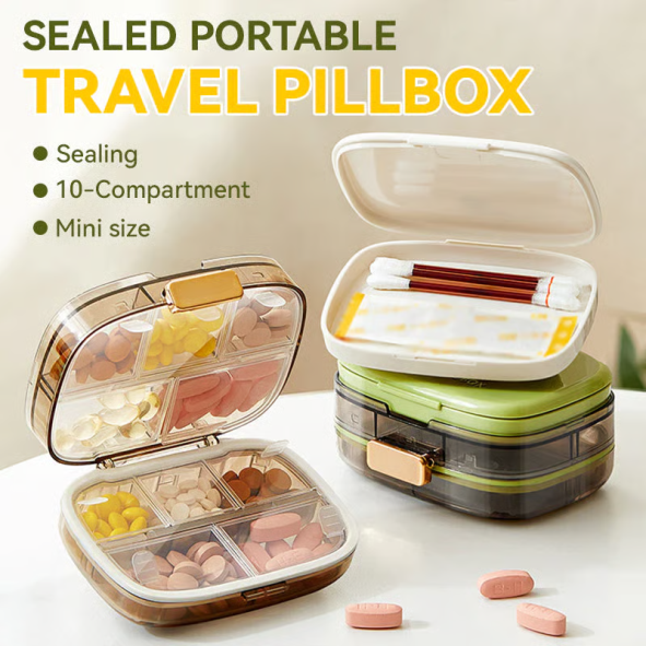 Sealed Portable Travel Pillbox