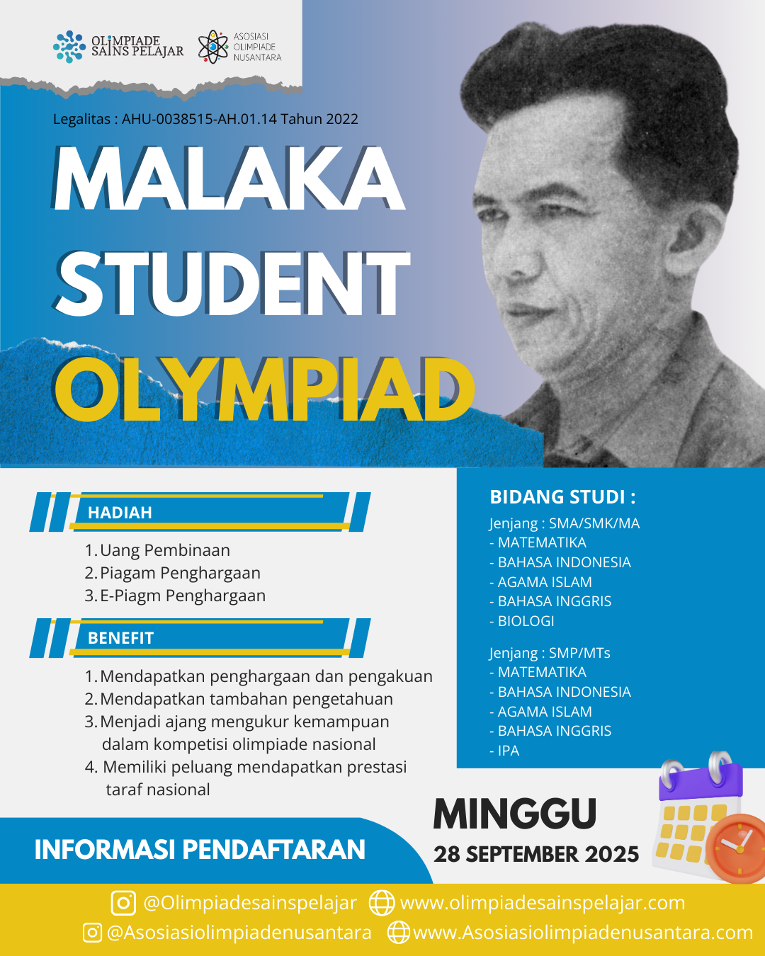 MALAKA STUDENT OLYMPIAD -  28 SEPTEMBER 2025 OSPXAON logo