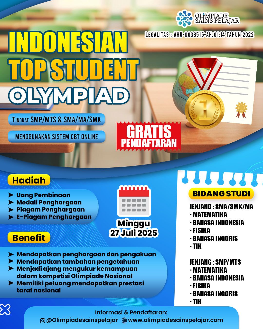 INDONESIAN TOP STUDENT OLYMPIAD -  27 JULI 2025 OSP logo