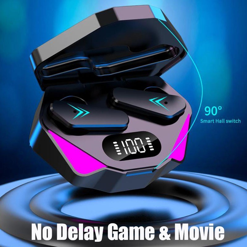 Headset Bluetooth Gaming TWS X15 Bluetooth V5.2 LED Smart Display logo