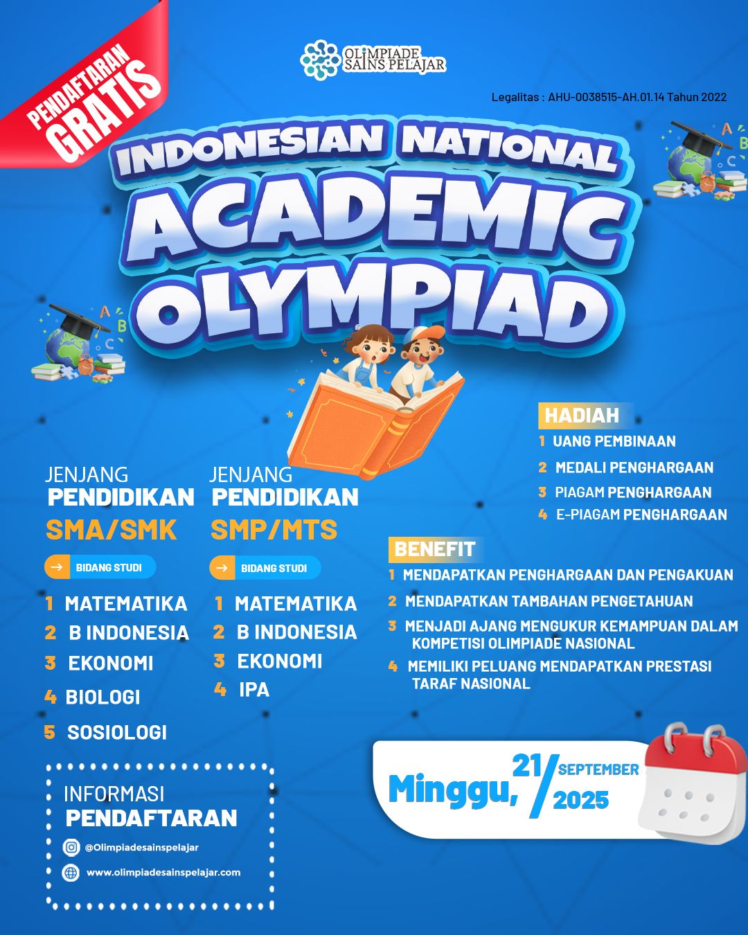 INDONESIAN NATIONAL ACADEMIC OLYMPIAD -  21 SEPTEMBER 2025 OSP logo