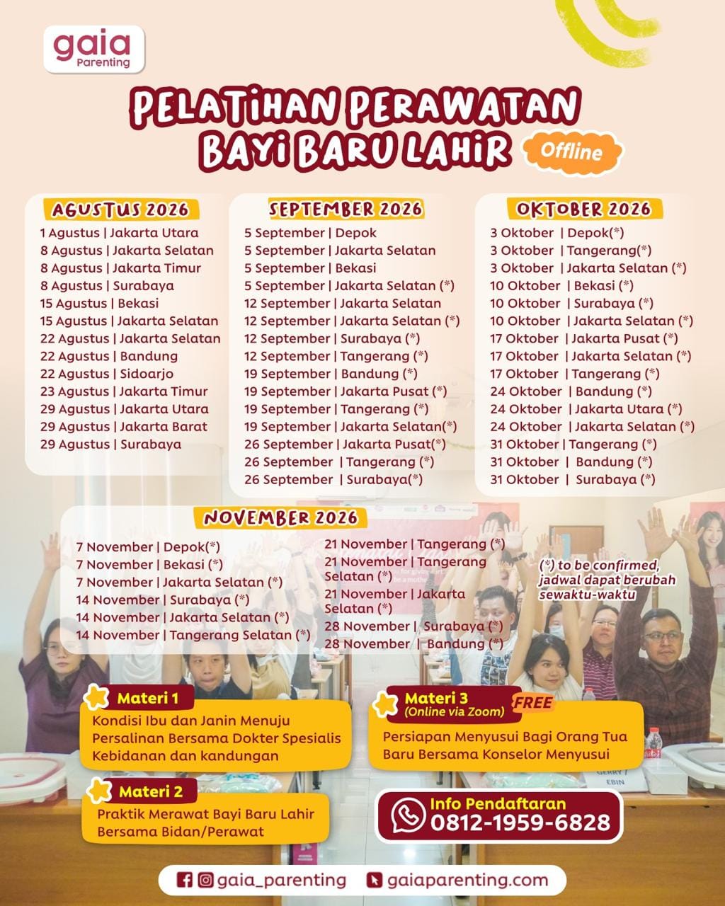 Gaia Academy: Pelatihan Perawatan Bayi Baru Lahir Untuk Orang Tua Pemula