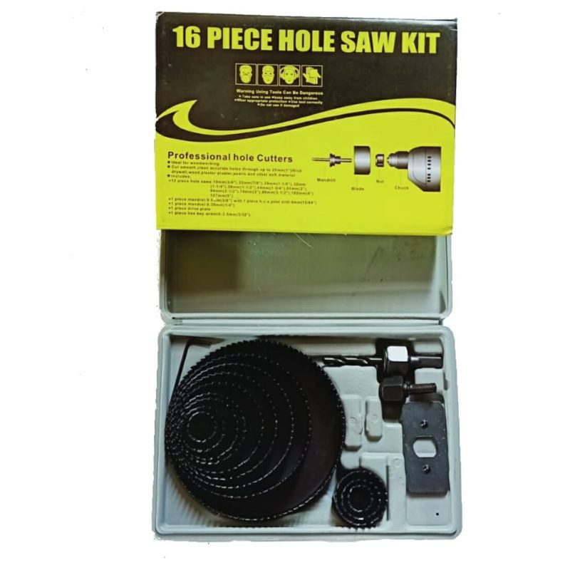 Hole Saw Set 16 pcs mata bor ⚡ logo