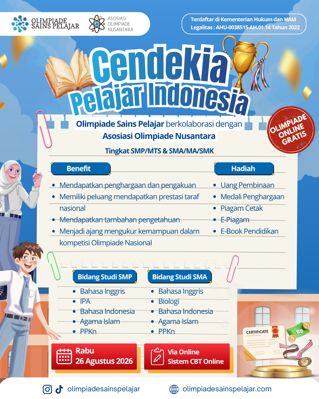 CENDEKIA PELAJAR INDONESIA - 26 AGUSTUS 2026 OSPxAON logo