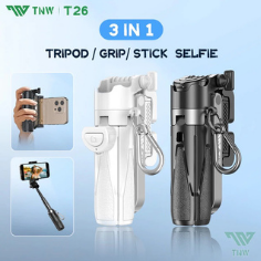 3-in-1 Tripod, Grip & Selfie Stick With LED