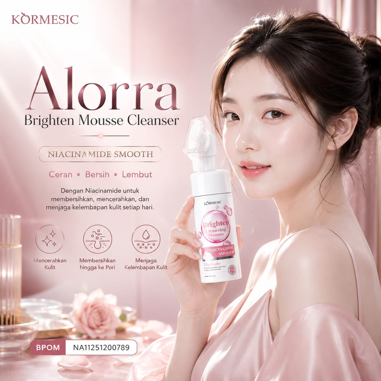 Alorra Brighten Mousse Cleanser BPOM HR62-4 logo