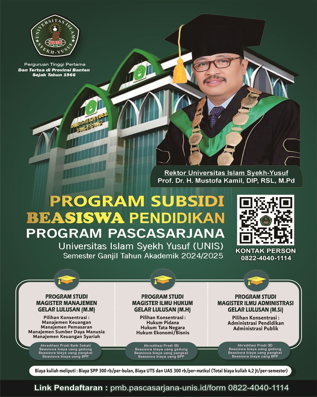 Program Subsidi Beasiswa Pendidikan Program Pascasarjana Universitas Islam Syekh-Yusuf (UNIS) logo