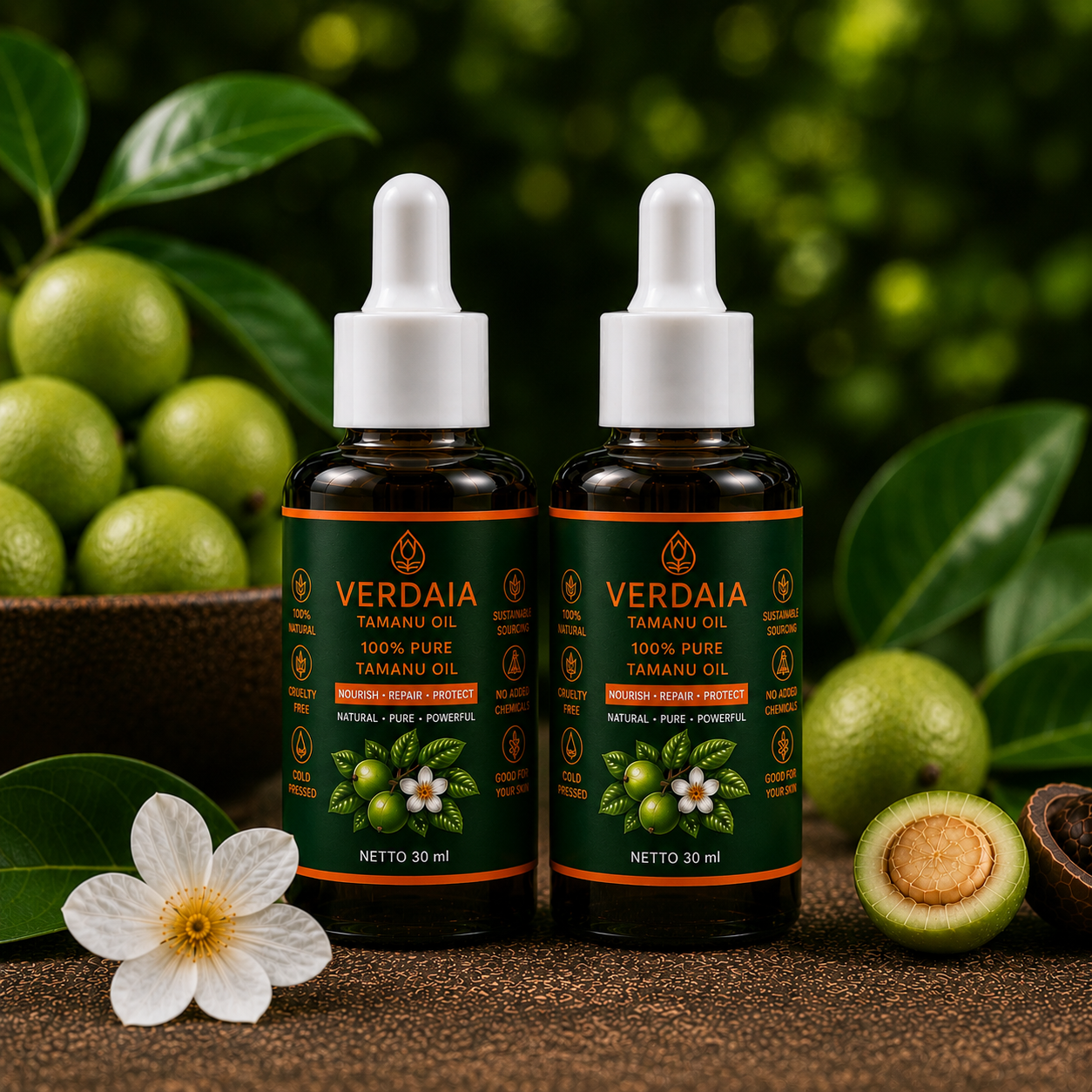 Verdaia Tamanu Oil | 30ml | Complete Bundle 2 Bottles logo