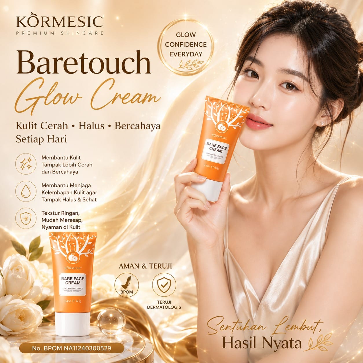 Baretouch Glow - Tone Up Cream BPOM HR62-78 logo