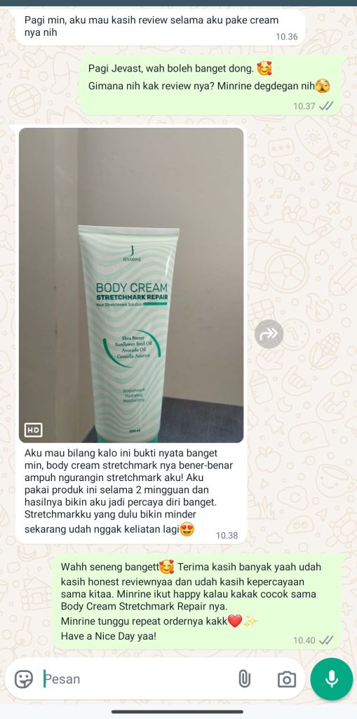 Jevarine Body Cream - Stretchmarks Repair - SF Gratis Ongkir