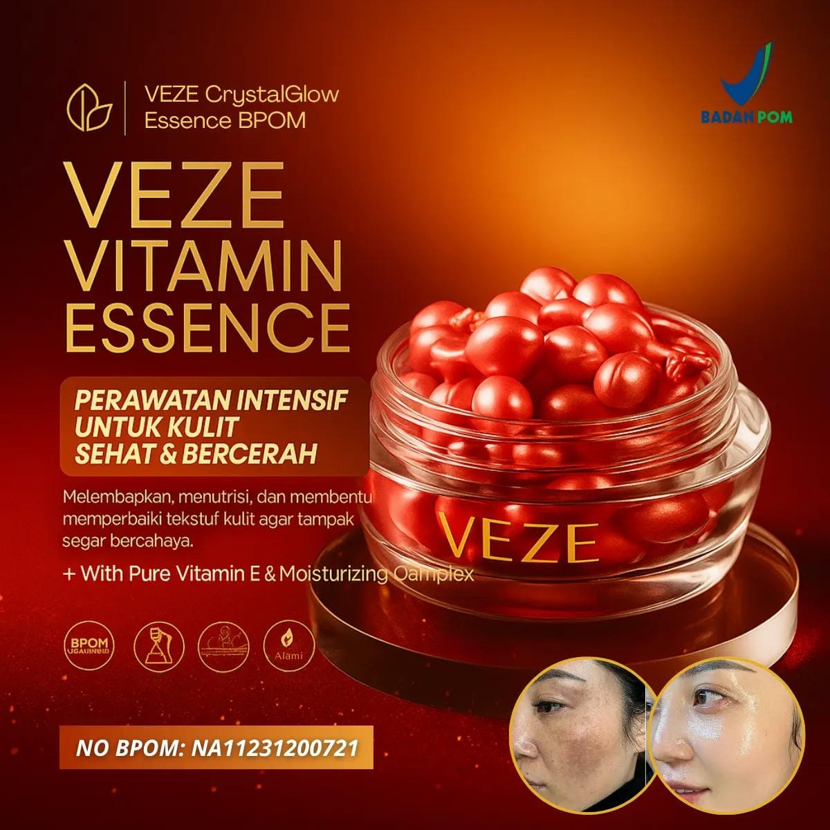 Veze Crystal Glow Essence BPOM BL62-63 logo
