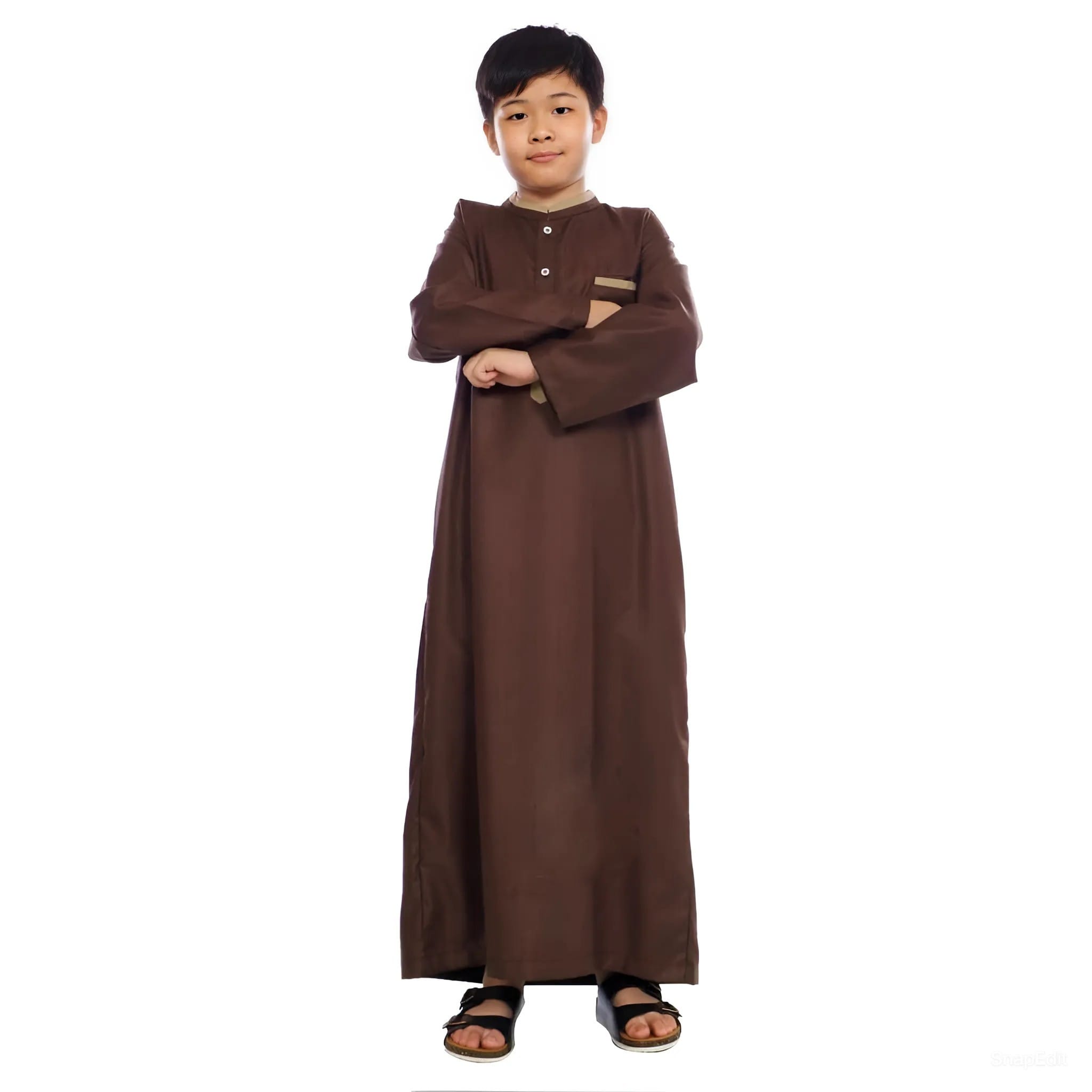 Jubah Anak Model List Saku