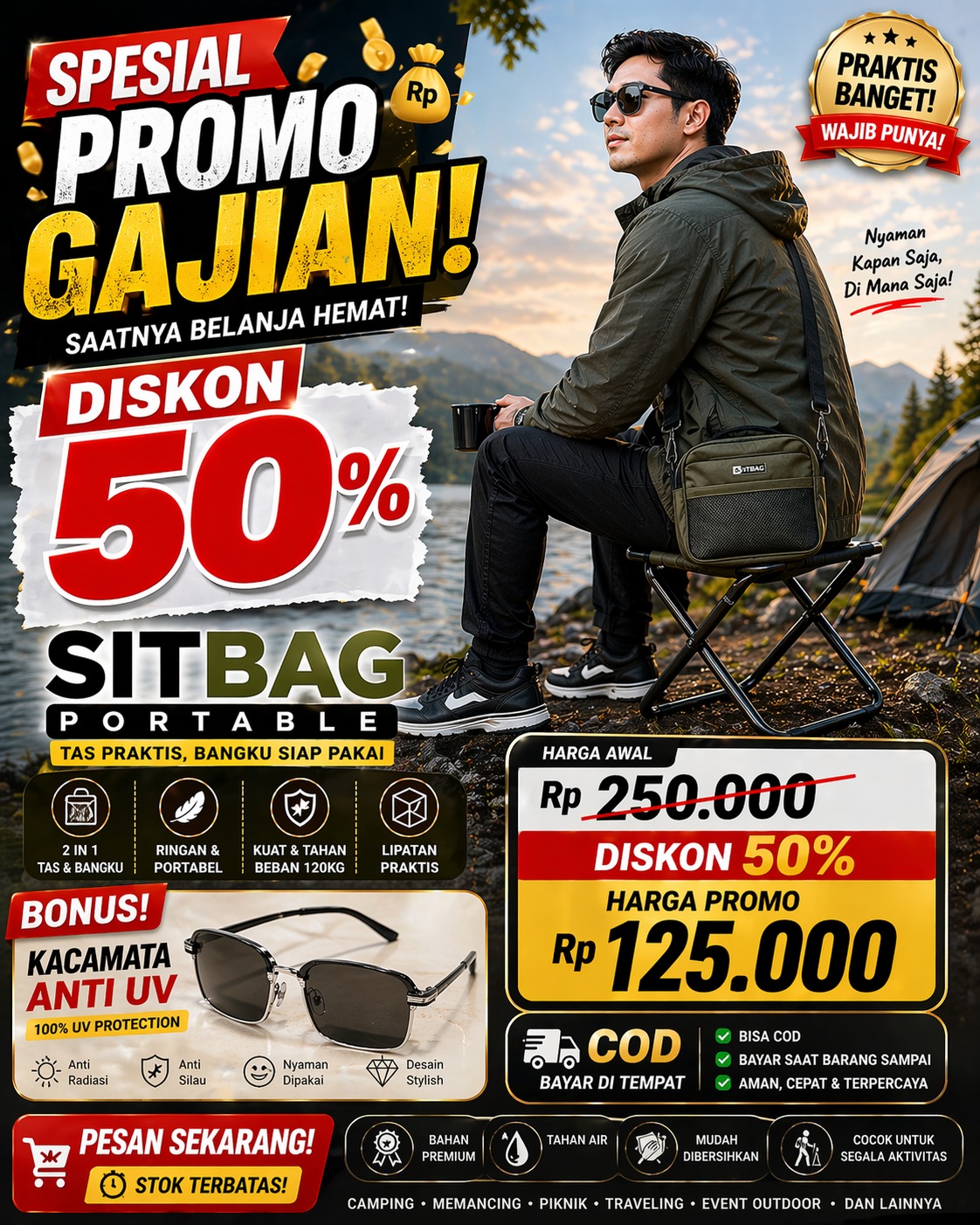 SITBAG Portable Bonus Kacamata Anti UV | Bisa COD-YT-HM logo