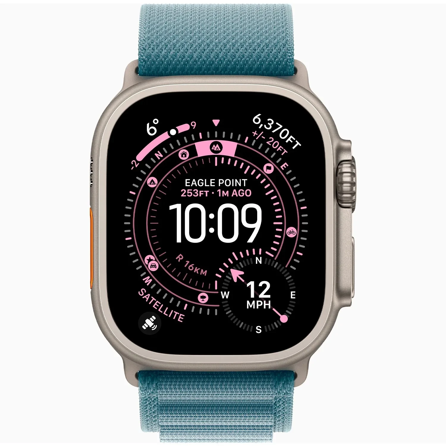 Apple Watch Ultra 3 Natural Titanium - Alpine Loop - Light Blue