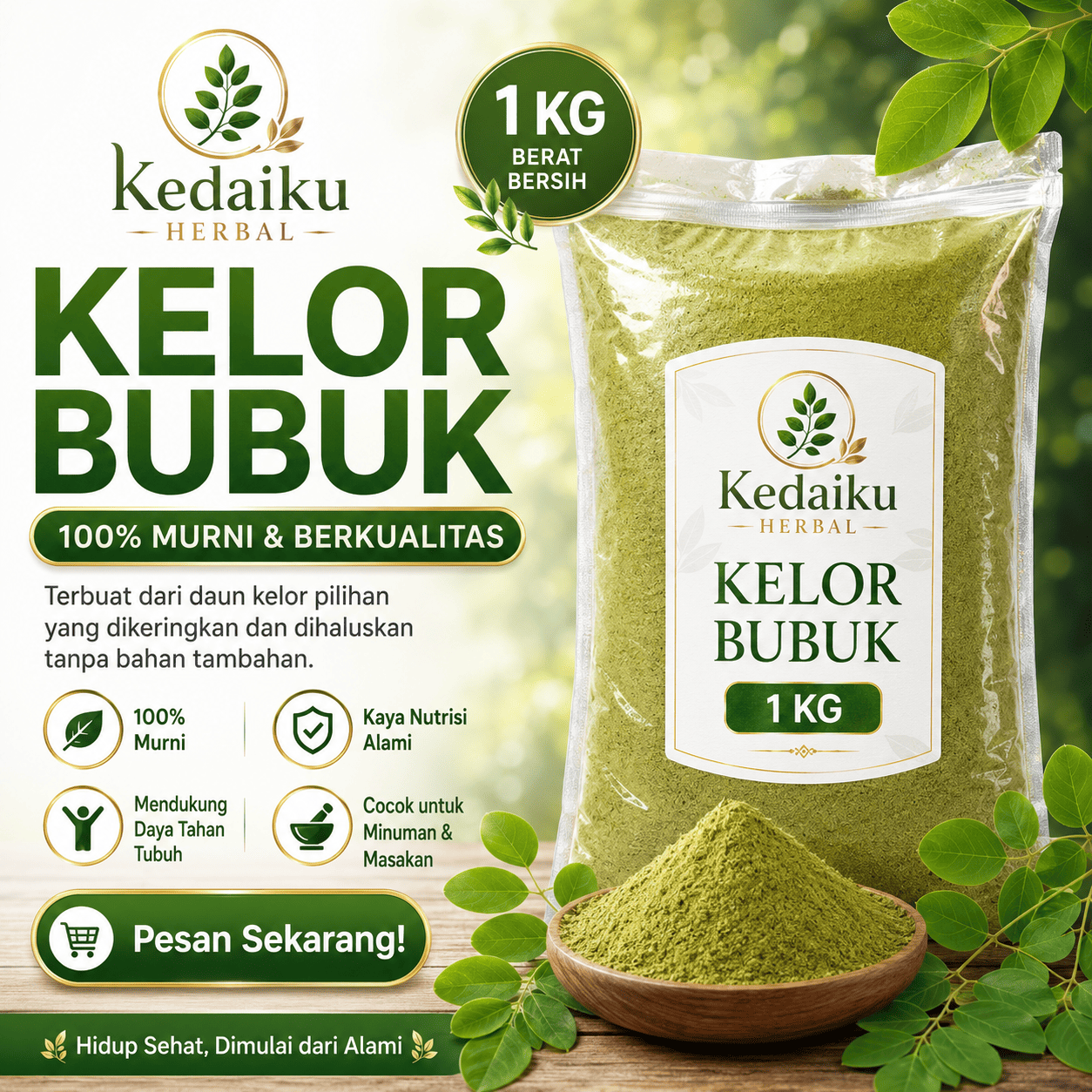 Promo Daun Kelor Bubuk 1KG FBIFF logo