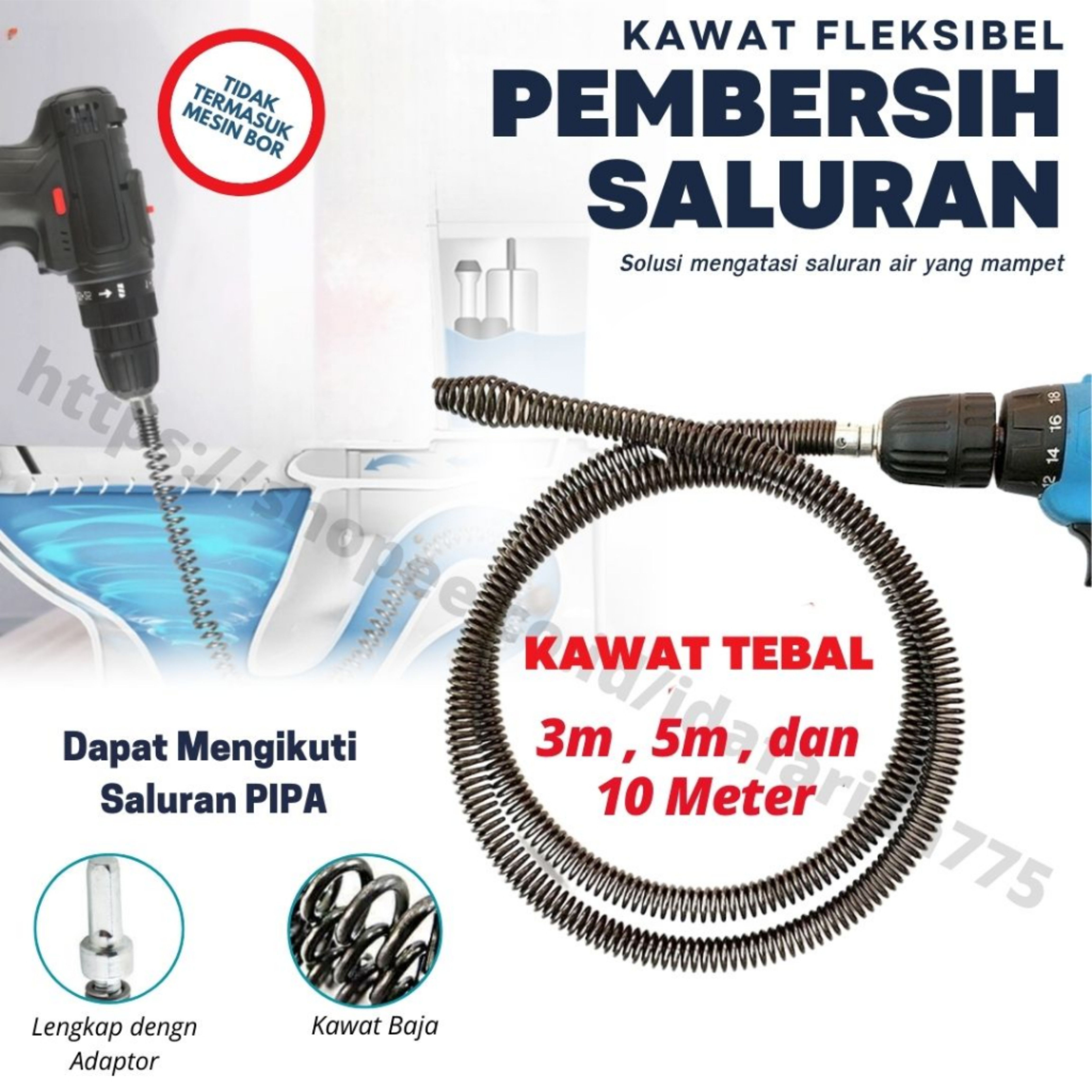 Alat Praktis Pembersih Saluran Air Kawat Baja Eksklusif (IR)nhj logo