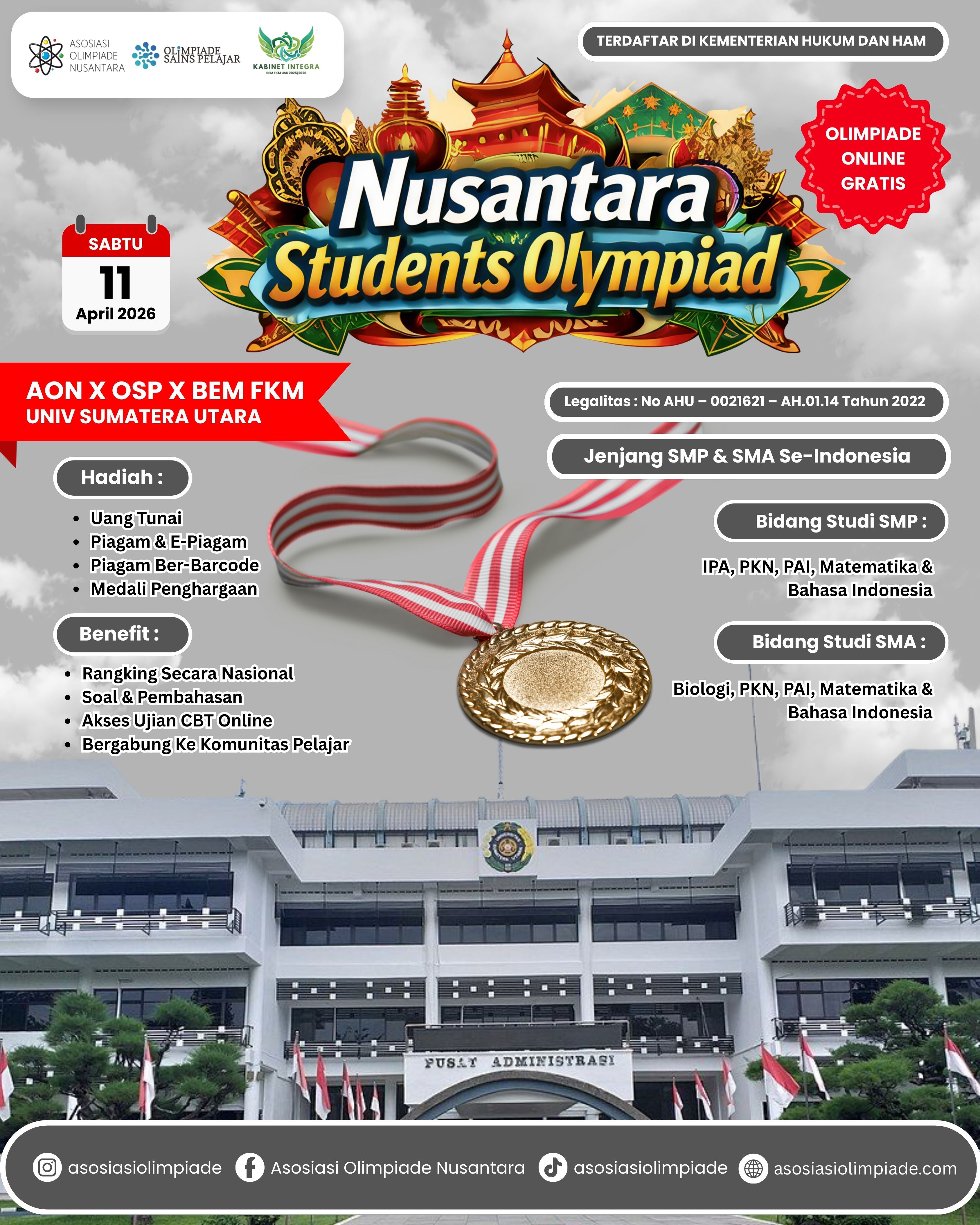 NUSANTARA STUDENTS OLYMPIAD - AON X OSP X BEM FKM USU (11 APRIL 2026) logo