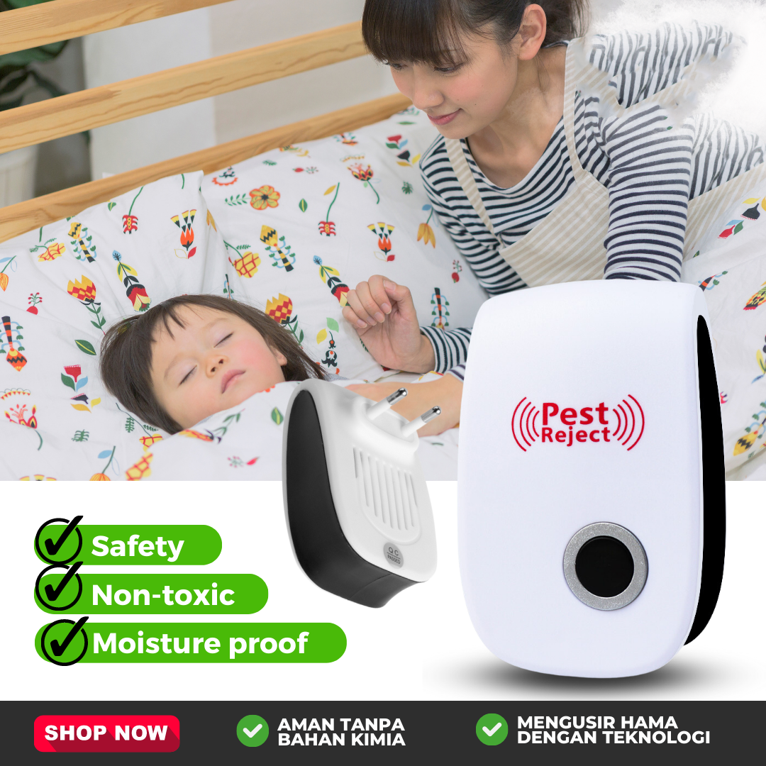 [2 Pcs ] Alat Penghusir Hama Serangga Kecoa Perangkap Tikus Nyamuk Semut Ultra Pest Reject Control