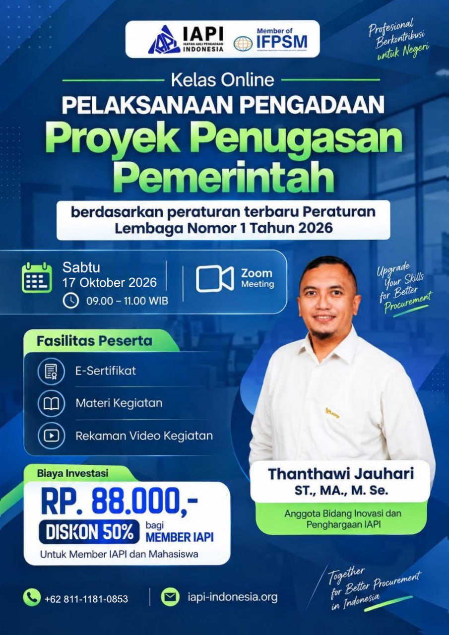 Kelas Online IAPI - Pelaksanaan Pengadaan Proyek Pemerintah logo