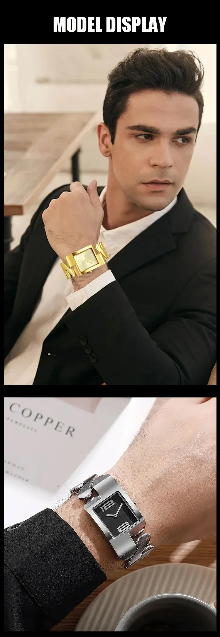 Square Quartz Watch Side View