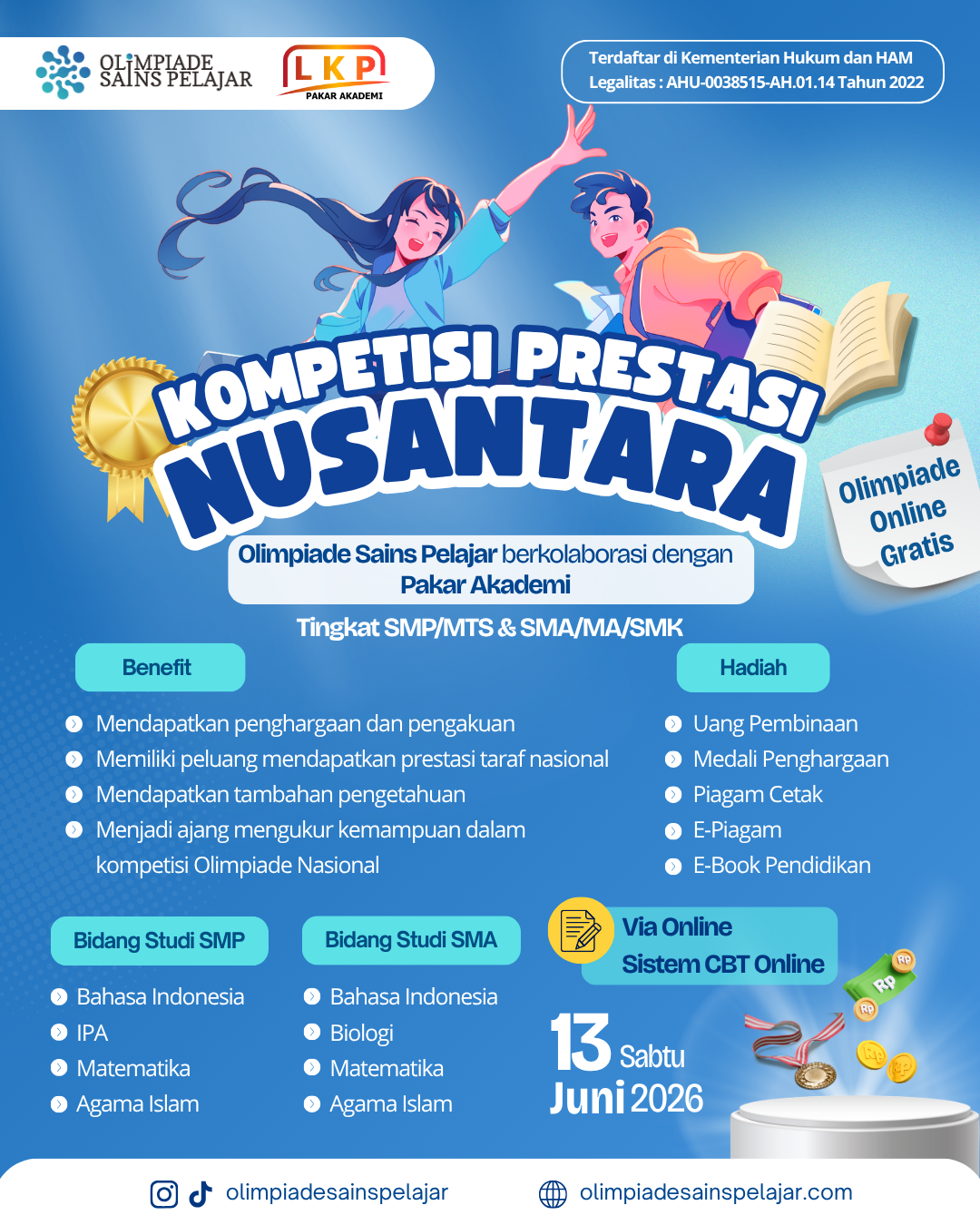 KOMPETISI PRESTASI NUSANTARA - 13 JUNI 2026 OSPXLKP logo