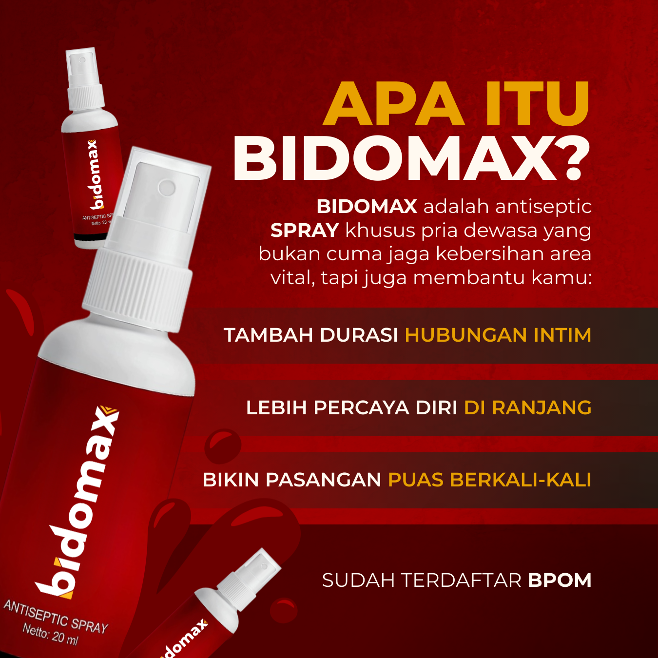 Bidomax Spray tahan lama 45 menit