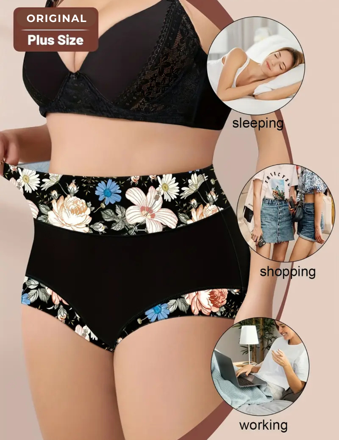 High Waist Panties Motif - Side View