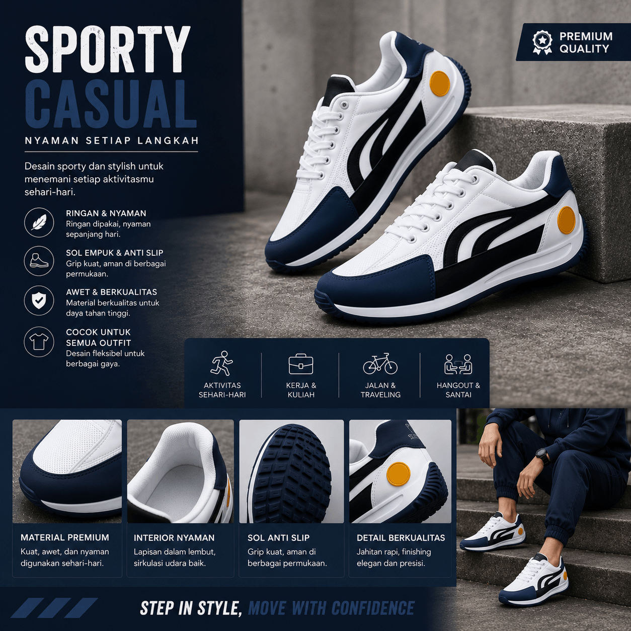 Sepatu Kasual Pria Amex - TK