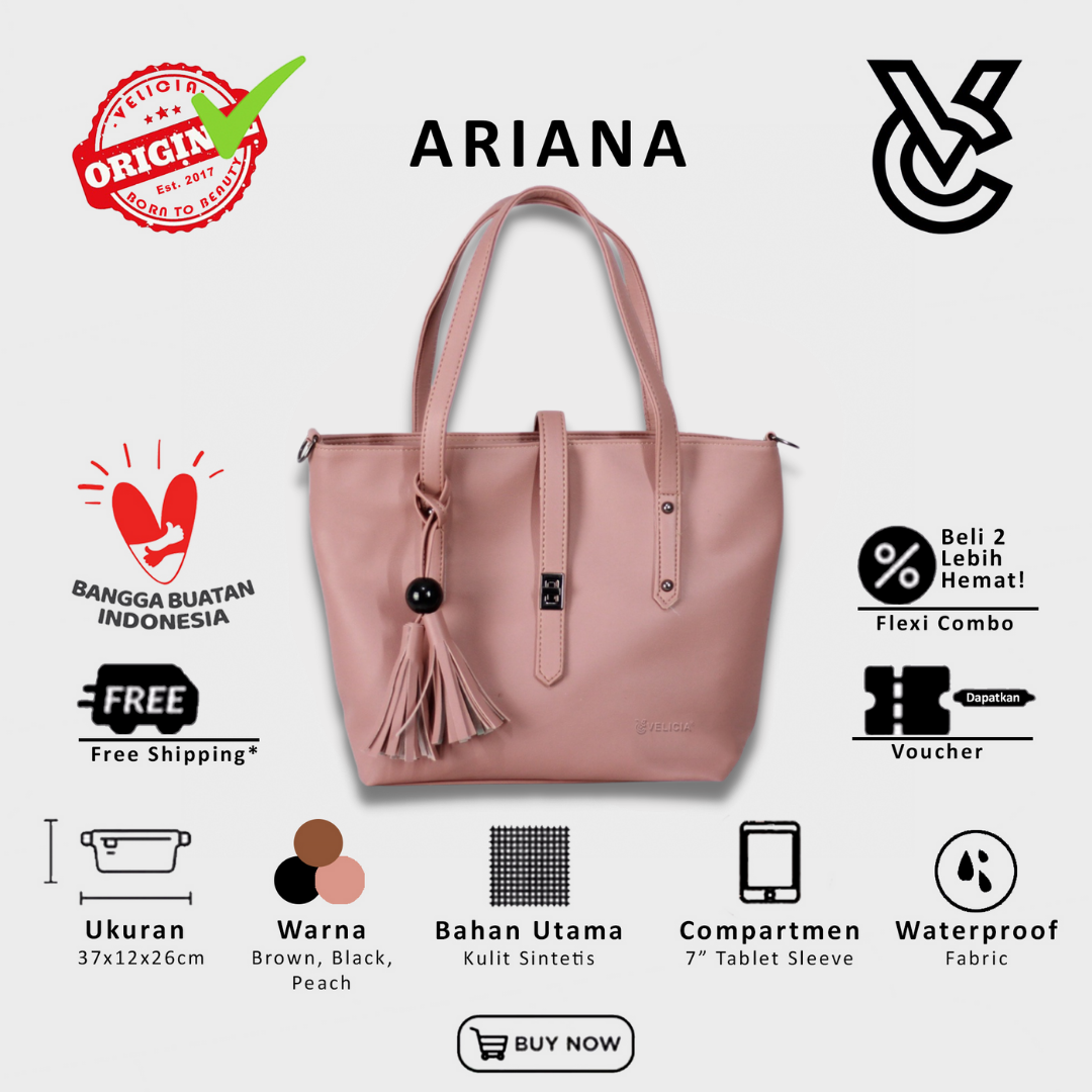[VELICIA] Ariana Peach Tote Bag logo