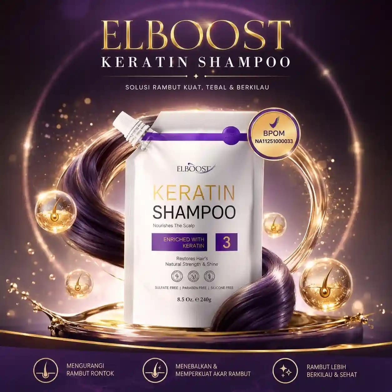 Elboost Keratin Shampoo BPOM HR62-37 logo