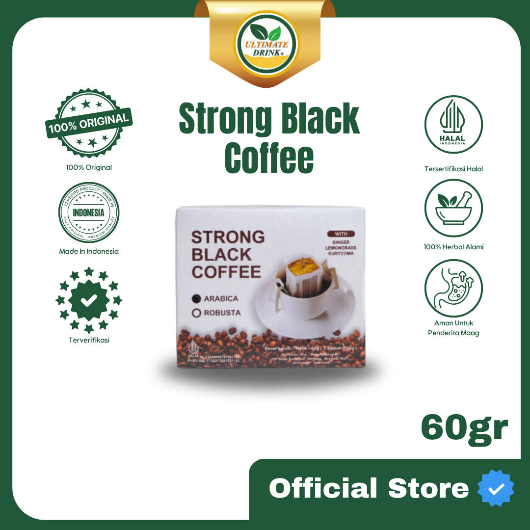 ULTIMATE DRINK - Strong Black Coffee Arabica (5 sachet @12g) logo