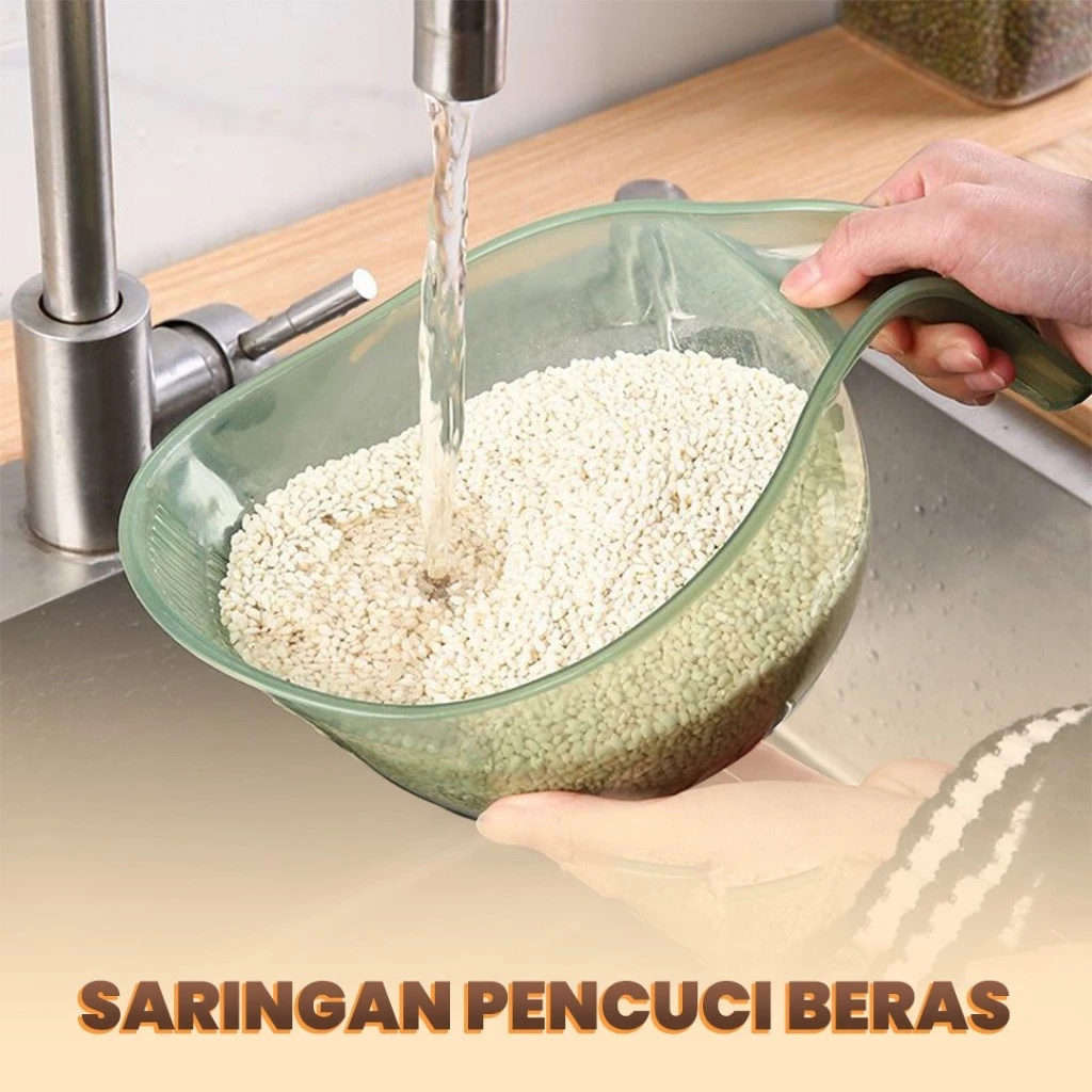 P528 Keranjang Wadah Pencuci Beras Mix 2pcs logo